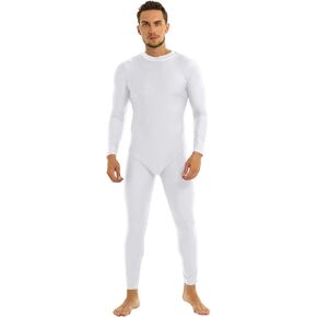 Moily Men's One Piece One Turtleneck Long Sleeve Stipper Back Litness Unitard Bodysuitwear Dancewear