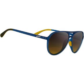 goodr Frequent Skymall Shoppers Polarized Aviator Sunglasses for Men & Women, Large Sized (Mach G), Navy Frame with Amber Gradient Lens, Dark to Light Tint, UV400 Protection, No Slip, No Bounce