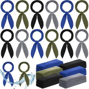 Silkfly 12 Pcs Ice Cooler Scarf Cooling Neck Wraps Cooling Bandana Headbands for Men Women Neck Wraps for Summer
