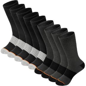 Workite Men Cotton Control و Cushioned Crew Socks Comfort Soft Breatable Multible Multible Mens 6-12