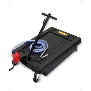 Low Profile Electric Oil Drain Cart - 20 Gallon Capacity, 110V Pump, 8FT Hose & Folding Handle, Rolling Oil Drain Pan for Cars, Trucks, Buses, RVs