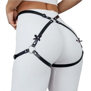 Punk Leather Thigh Harness & Garter Belt for Women - Body Harness Lingerie, Waist Leg Garter for Halloween, Party, Nightclub