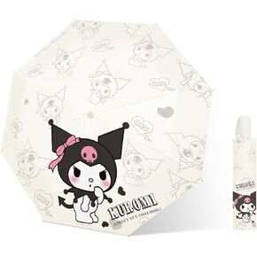 PARTY BUZZ Automatic Windproof Travel Umbrella, Waterproof UV Protection Folding Umbrella, Cartoon Portable Compact Umbrella Easy Auto Open, for Girls and Women