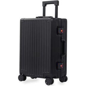 All Aluminum Carry On Luggage 22x14x9 Airline Approved，Hard Shell Carry On Luggage, Zipperless Luggage Aluminum Suitcase Luggage (sliver, 20inch)