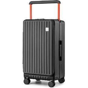 Joyway Hardshell Carry on Luggage Airline Approved with Front Pocket, Lightweight Hardside 20 Inch Suitcase with Spinner Wheels and TSA Lock (Black, Carry on Luggage-20 Inch)