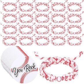 20 Sets Baseball Softball Bracelets Gifts Sports Team Accessories with Cards
