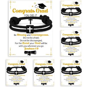 SOREIO 6 PCS 2025 SET SET 6 CRISTOR Cross Bracelet 6 CRACK TRAVENTION CORTRY COLLEGE COLLEGE Night Christian GRAD HOMES