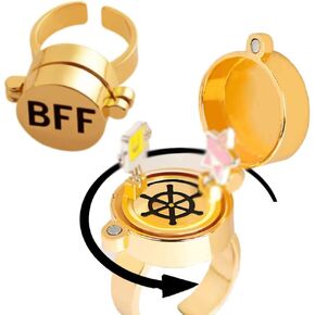 2pcs ترقية أفضل الأصدقاء إلى الأبد حلقات BFF ، مشبك المرح الجديد وحلقات المحامل الدوارة ، هدايا مجوهرات الصداقة الجمالية الرسوم المتحركة