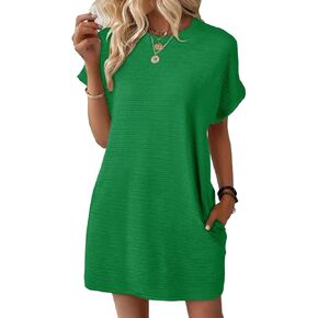 EVALESS Womens Summer Dresses Fashion 2025 Short Sleeve Spring Mini Dress Casual Beach Vacation Clothes Dresses