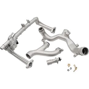 Dasbecan LR075991 LR092992 Aluminum Coolant Water Pipe Cooling System Kit Compatible with Land Rover Range Rover Sport LR4 Jaguar XF XJ XE 3.0L V6 Replaces# LR028136 LR049990