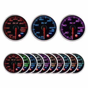 المقياس ثلاثي المديرة مجموعة درجة حرارة الماء مقياس 80-260 ℉ وزيت مقياس ضغط الزيت 0-100PPSI ودرجة حرارة الزيت 100-300 ℉ سلسلة أسود indash السلسلة 2-1/16 '' (52 مم)-10 ألوان-تضمين 1/8bspt مستشعرات