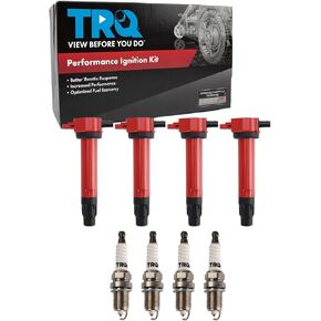 TRQ Ignition Kit Ignition Coil Spark Plugs Compatible with 2011-2014 Chrysler 200 2007-2010 Sebring 2008-2014 Dodge Avenger 2007-2012 Caliber 2009-2020 Journey 2007-2017 Jeep Compass Patriot