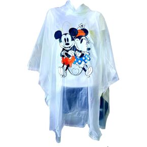 Disney Mickey and Minnie Mouse Love Never Folds Rain Poncho Hoodie (as1, alpha, one_size, regular, regular, Adult)