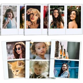 10Pack Magnetic Refrigerator Mini Picture Frames fit 2x3 Picture, Acrylic Photo Frame Compatible with Fujifilm Instax Polaroid Mini for Home Office Fridge/Locker (Clear, 1 Picture) in Kuwait