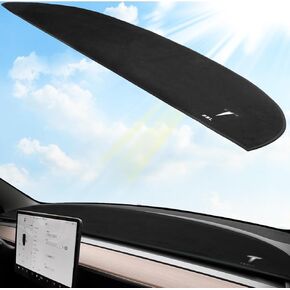 2025 Dashboard Cover for Tesla Model Y Dashboard and Glare Protection，not fit for Model Y Juniper 2025 (Model Y, White Logo, 2021-2024)