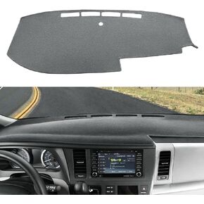 Dash Cover Mat Custom Fit for Toyota Sienna 2004-2010, Dashboard Cover Pad Carpet Protector (Dark Gray) F99