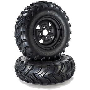 مجموعة من إطارات 2 25 × 8-12 ATV ، إطارات 6PR UTV مع إطارات 12 "حافة العجلات 4 ، كل موسم 12 × 6" RIM 25x8-12 ATV الإطارات لـ UTV Trail Trail Off-Road Terrain-PCD: 110 * 4 ، ET: 3.5+2.5