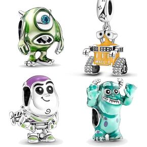 Cartoon Charms for Women Spacer Beads, 925 Sterling Silver Charms fit Pandora Charms Bracelet Necklace Pendant