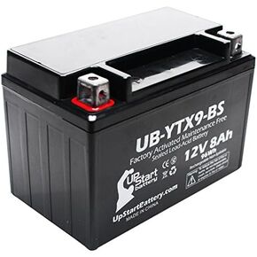 YTX9-BS Battery Replacement (8Ah, 12v, Sealed) Factory Activated, Maintenance Free Battery Compatible with - 2003 Polaris Predator 500, 2008 Suzuki GSX-R600, 2007 Suzuki GSX-R600, 2006 Suzuki GSX-R600