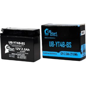 Replacement for 2006 Yamaha TTR50E 50CC Factory Activated, Maintenance Free, Motorcycle Battery - 12V, 2.3Ah, UB-YT4B-BS