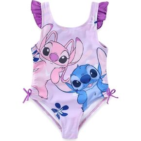 Disney Lilo & Stitch Girls Swimsuit UPF 50+ One Piece Bathing Suit for Big Kids