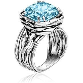Jean Rachel Jewelry 925 Sterling Silver Ring - Wrap Vintage Design with Cushion على شكل وسادة على شكل زركونيا مكعب - حلقات مصنوعة يدوية خالية من الرصاص والنيكل.