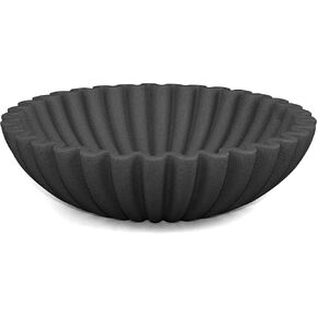 Ruffle Decorative Bowl, Large Fruit Bowl for Kitchen Counter, Stylish Key Bowl for Entry Table, Handcrafted Home Decor Display bowl, Artificial Stone Beige
