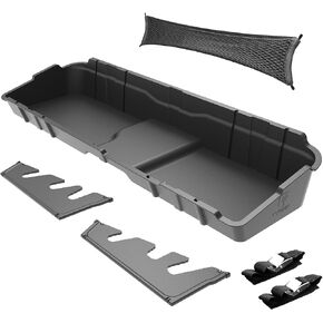 Tyger Auto Underseat Storage Box Compatible with 2014-2018 Chevy Silverado/GMC Sierra LD; 2015-2019 Silverado/Sierra HD Crew Cab | Black Rear Under Seat Storage Organizer Cargo Box | TG-CB5C2238