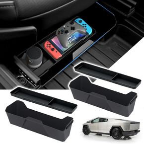 Under Seat Storage for Tesla Cybertruck Accessories 2025 2024 Front Row Washable Under Seat Hidden Drawer Storage Organizer for Tesla Cybertruck (2 pack with non-slip mats)