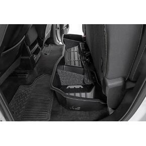 بلد خشن تحت صندوق تخزين المقعد لـ Chevy Silverado & GMC Sierra 1500/2500HD/3500HD (2007-2019) CAB مزدوج-صينية منظمات غير مخصصة مع تصميم لاعب محول للخلع