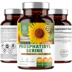 رقم واحد في التغذية الممتازة الفوسفاتيديل السيرين 400mg ، مستمدة من ليسيثين عباد الشمس للمساعدة
