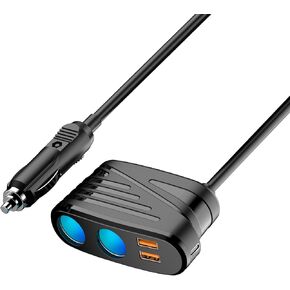 5 in 1 Cigarette Lighter Splitter,120W Cigarette Lighter Adapter with PD 20w &QC 3.0 * 2 Charge, 12V/24V DC Cigarette Outlet Car Charger for All Car Devices