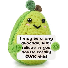 Positive Crochet Avocado Emotional Cheer Support Crochet Mini Handmade Fathers Day Graduation Birthday Gifts for Women Coworker Friends Student