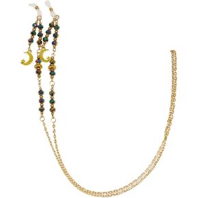 Beaded Eyeglass Chain with Moon Charms (golded)