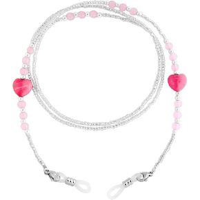 BILIONE Heart Acrylic Beaded Eyeglass Chains for Women Eye Glasses Strap Around Neck, Sunglass Holder Hanger Lanyards