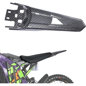 Fender Tail Extended Fender for Surron Light Bee X/S ، تقليد ألياف الكربون الأطول الخلفية لدراجة Suron X الكهربائية ، Fender Tail Long Mudguard for Sur Ron (الإصدار الأصلي) ، الأسود