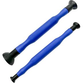 2Pcs Double Ended Valve Hand Lapping Grinding Tool Kit,Dual-End Suction Cups Lap Stick,Blue(One Large and One Small)