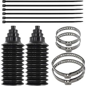 2PCS Universal Silicone Rack and Pinion Tie Rod Boots, Dustproof Steering Rack Boot with Locking C-Clamps and Bellow Cable Ties, Gaiter Pinion Boots Car Steering Gear Ball Cage Kit