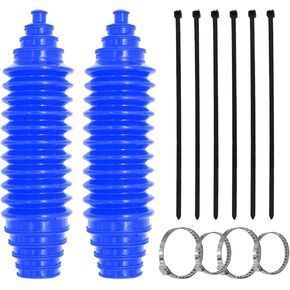 Car Rack and Pinion Boot Kit, Dustproof Silicone Rack and Pinion Boots for Steering System Protection, Multi-Size Adjutable Inner Tie Rod Boot Set with Pinion Bellow Cable Ties and Clamps(Red)