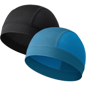 2 Pack Summer Skull Cap Helmet Liner Breathable Cooling Beanie Running Cycling Hat for Men Women