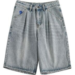Aelfric Eden Washed Wrinkle Jorts Mens Denim Jean Short Casual Summer Knee Length Shorts Streetwear Trendy Outfits
