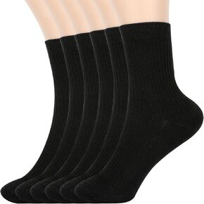 Womens Crew Socks Size 5-9 Cute Casual Athletic Crew Neutral Long Fall Cotton Socks for Women 6 Pack