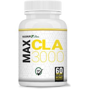 الحد الأقصى النحيف Max CLA 3000 ، فاعلية عالية ، تعزيز تمارين فقدان الوزن الطبيعي ، وزيادة كتلة العضلات الهزيلة ، غير محفزة ، غير محددة و 95 ٪ CLA ، 90 COUNT