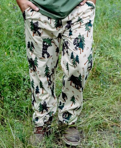 Lazy One Bear & Bigfoot Pajama Pants For Men, Men's Separate Bottoms, Lounge Pants, Funny, Humorous in Kuwait
