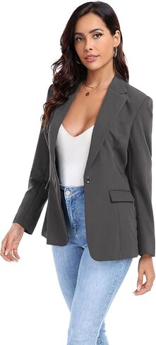 Women's Work Office Blazer One Button Notched Lapel Business Tuxedo Blazer Casual Blazer Jackets Suit Petite in Saudi Arabia