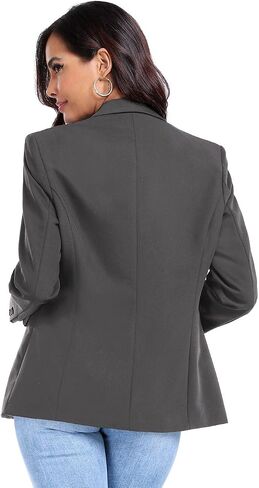 Women's Work Office Blazer One Button Notched Lapel Business Tuxedo Blazer Casual Blazer Jackets Suit Petite in Saudi Arabia