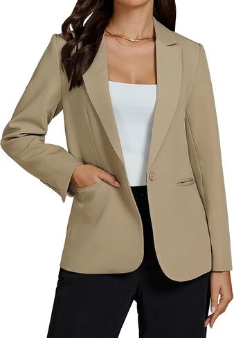 Luvamia Dary Blazers for Women Button Long Sleeve Label Business Outs Disualits Office Work Work Suit Ball مع جيوب in Saudi Arabia