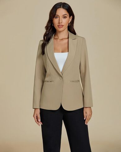 Luvamia Dary Blazers for Women Button Long Sleeve Label Business Outs Disualits Office Work Work Suit Ball مع جيوب in Saudi Arabia