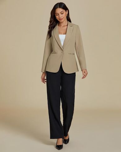 Luvamia Dary Blazers for Women Button Long Sleeve Label Business Outs Disualits Office Work Work Suit Ball مع جيوب in Saudi Arabia