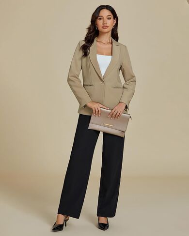 Luvamia Dary Blazers for Women Button Long Sleeve Label Business Outs Disualits Office Work Work Suit Ball مع جيوب in Saudi Arabia